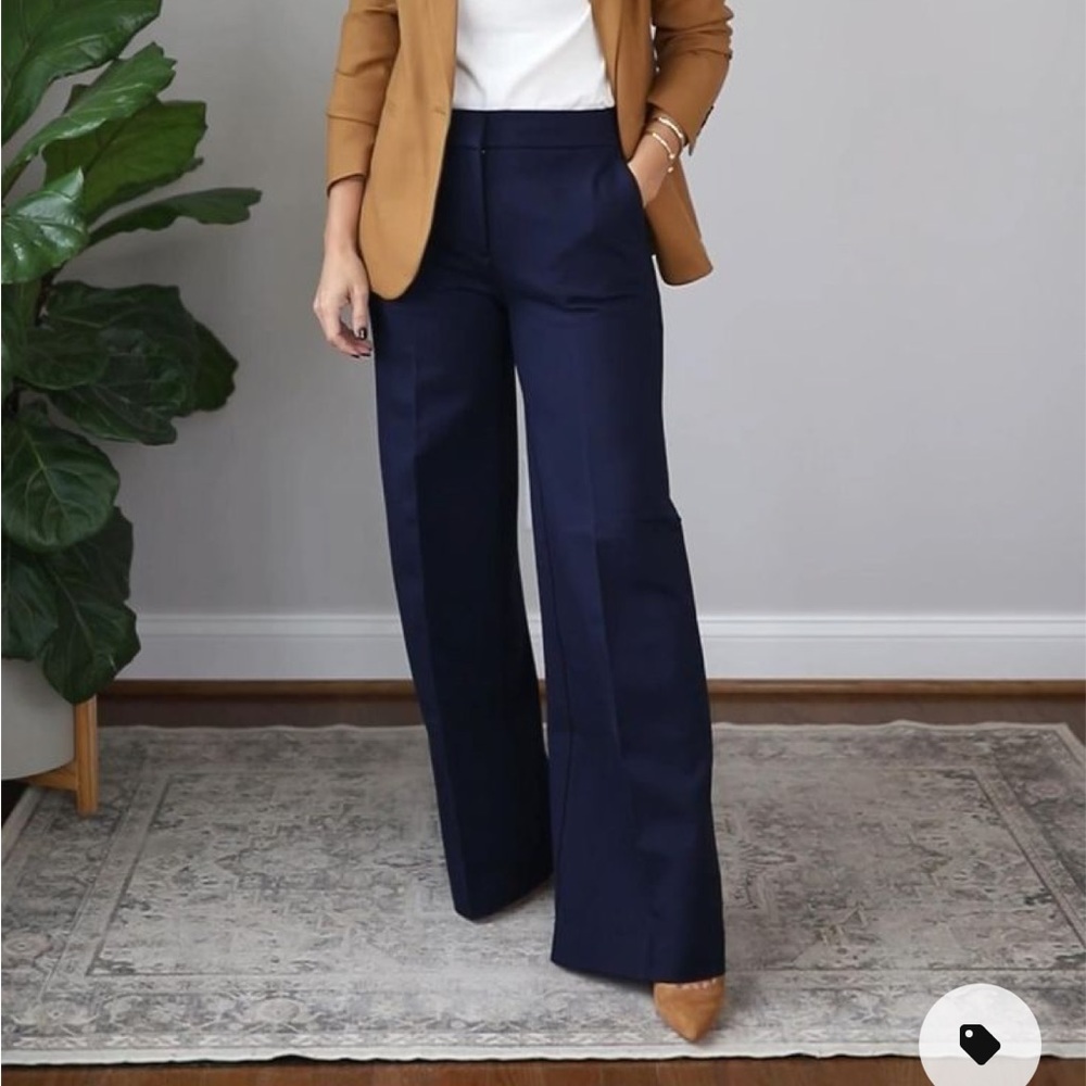 NWOT Boden Hampshire Ponte wide leg pants. Navy trouser size us 6 uk 10